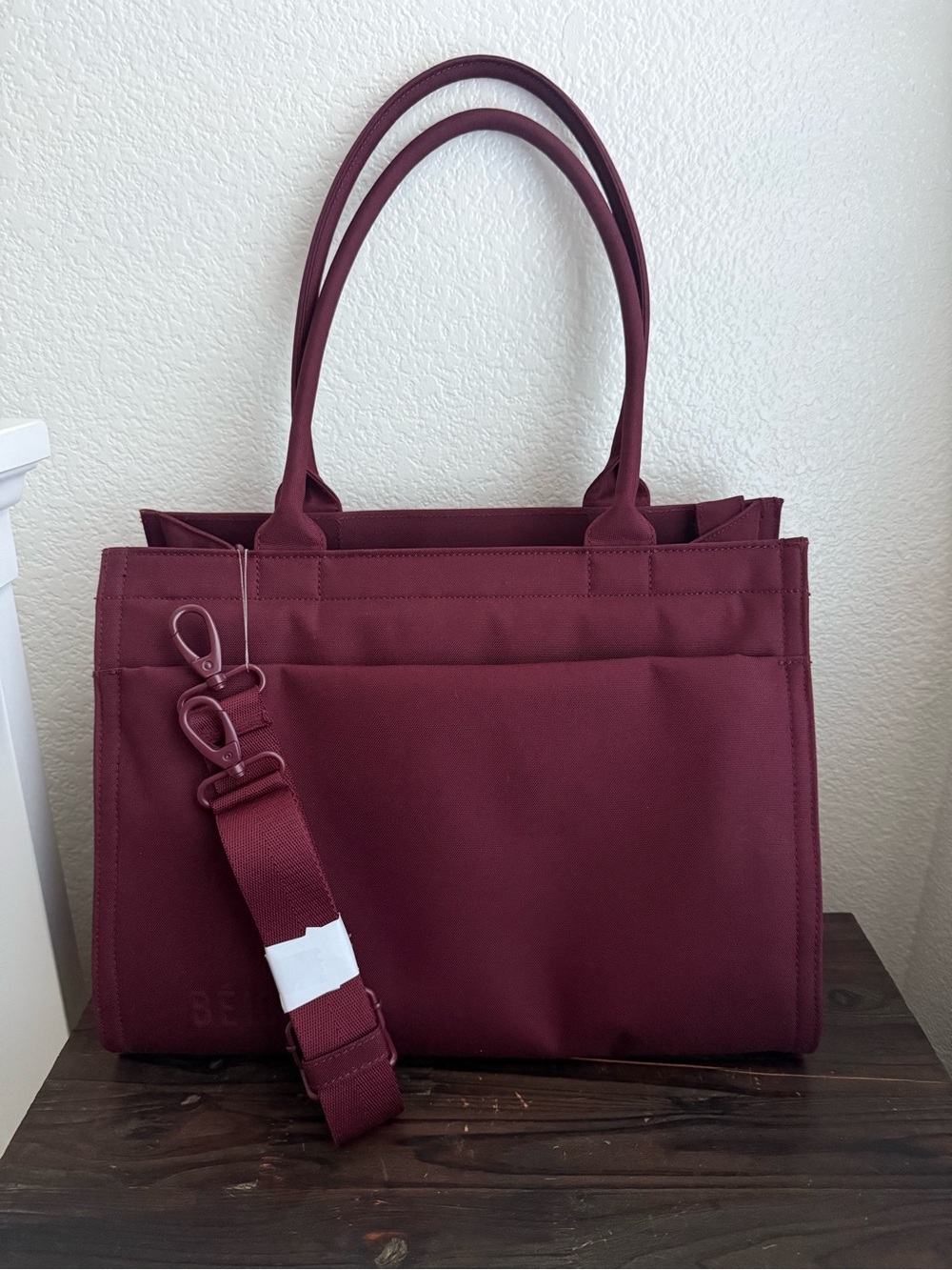 Beis Burgundy Book tote